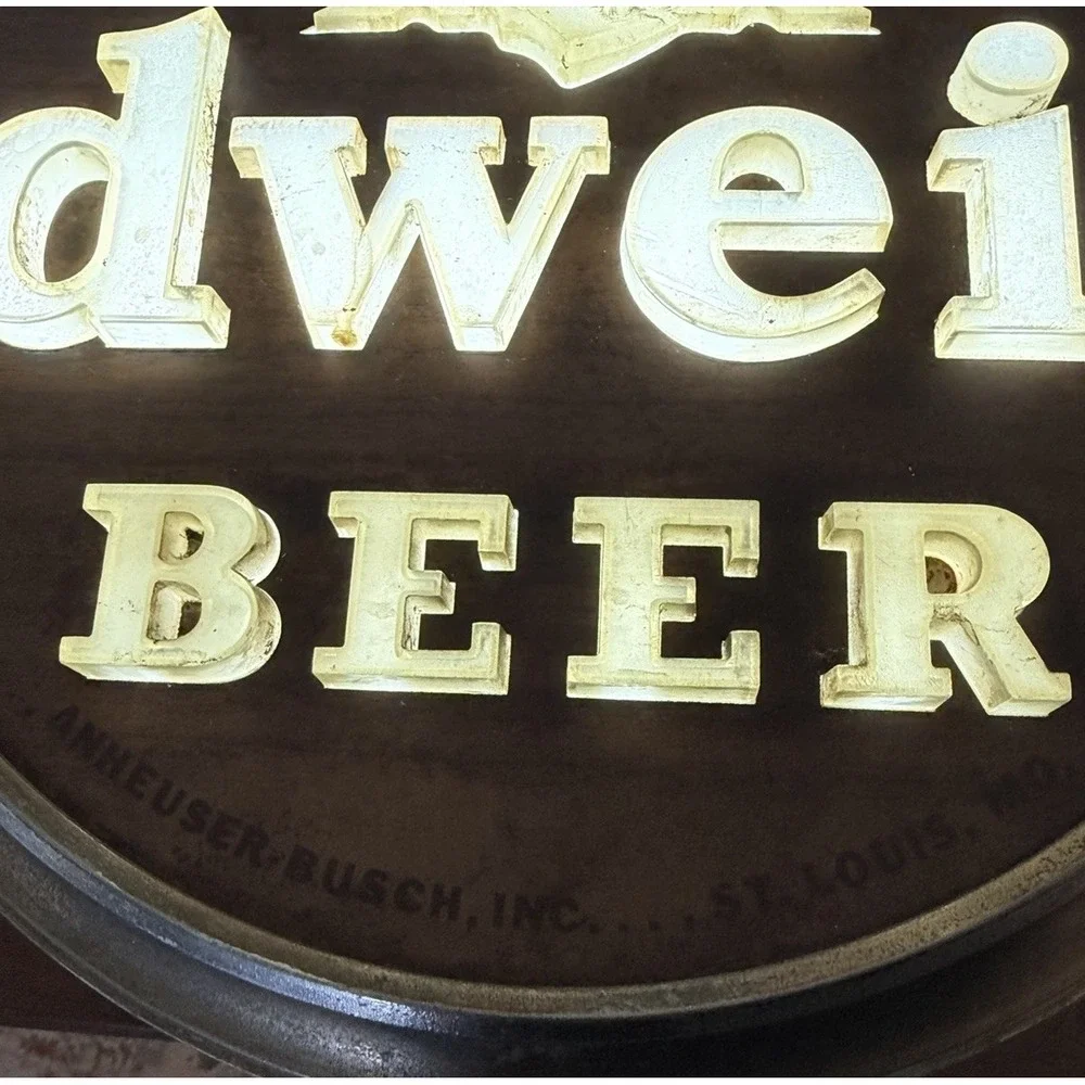 Vintage Budweiser Beer Lighted Sign Anheuser Busch Raymond Price 25